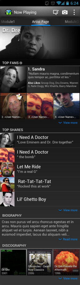 Tunewiki artist's page